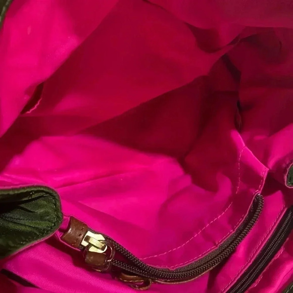 Dooney Bourke green nylon satchel handbag - Picture 6 of 13